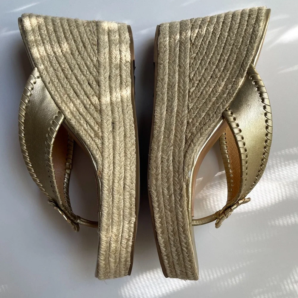 Jack Rogers Gold Wedge Sandals - Picture 7 of 10